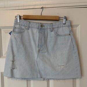 Zara Light Wash Denim Mini Skirt